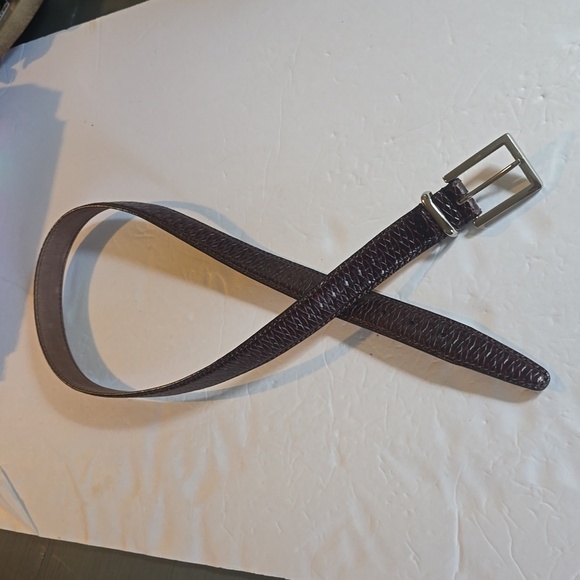 J.Riggings Mens Dark brown Premium leather Woven Dress Belt LUXURY Sz.38 - Picture 3 of 9